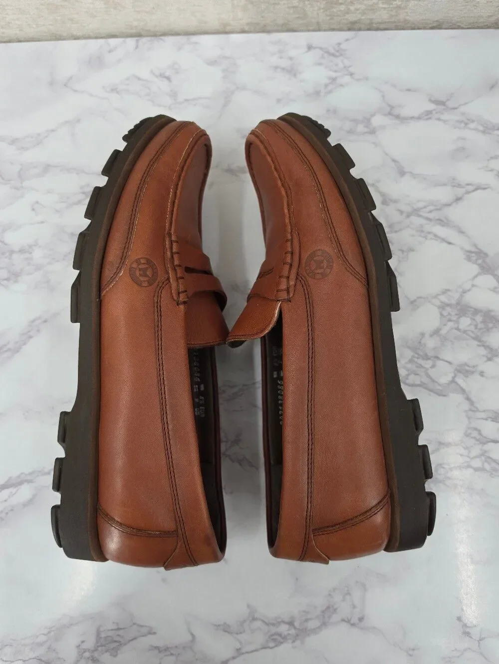Mephisto Ralyx Air Relax Mens Brown Caoutchouc Leather Penny Loafers
